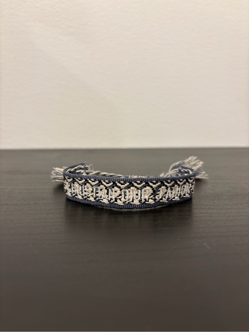 Christian Dior J’adior flower pattern grey white and black adjustable bracelet